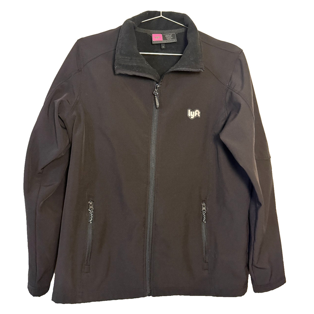 Lyft 1K Rides‎ Men's Softshell Jacket Fleece Lined Black Size S Mens